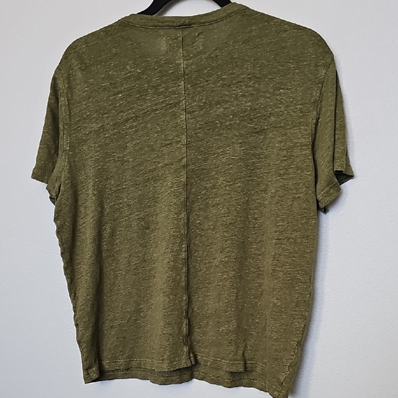 Soldout NYC Olive Green Linen Short Sleeve Casual Slub The Perfect Tee Small - Picture 6 of 6